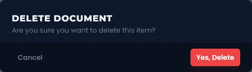 Suppression document modal-delete