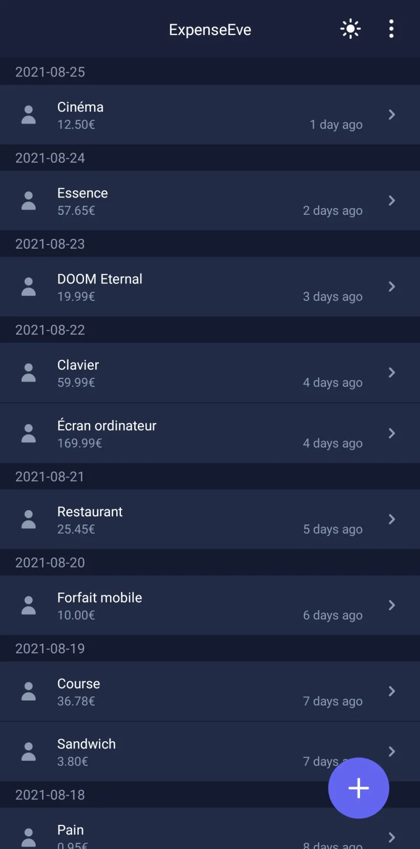 Accueil expenseeve-home